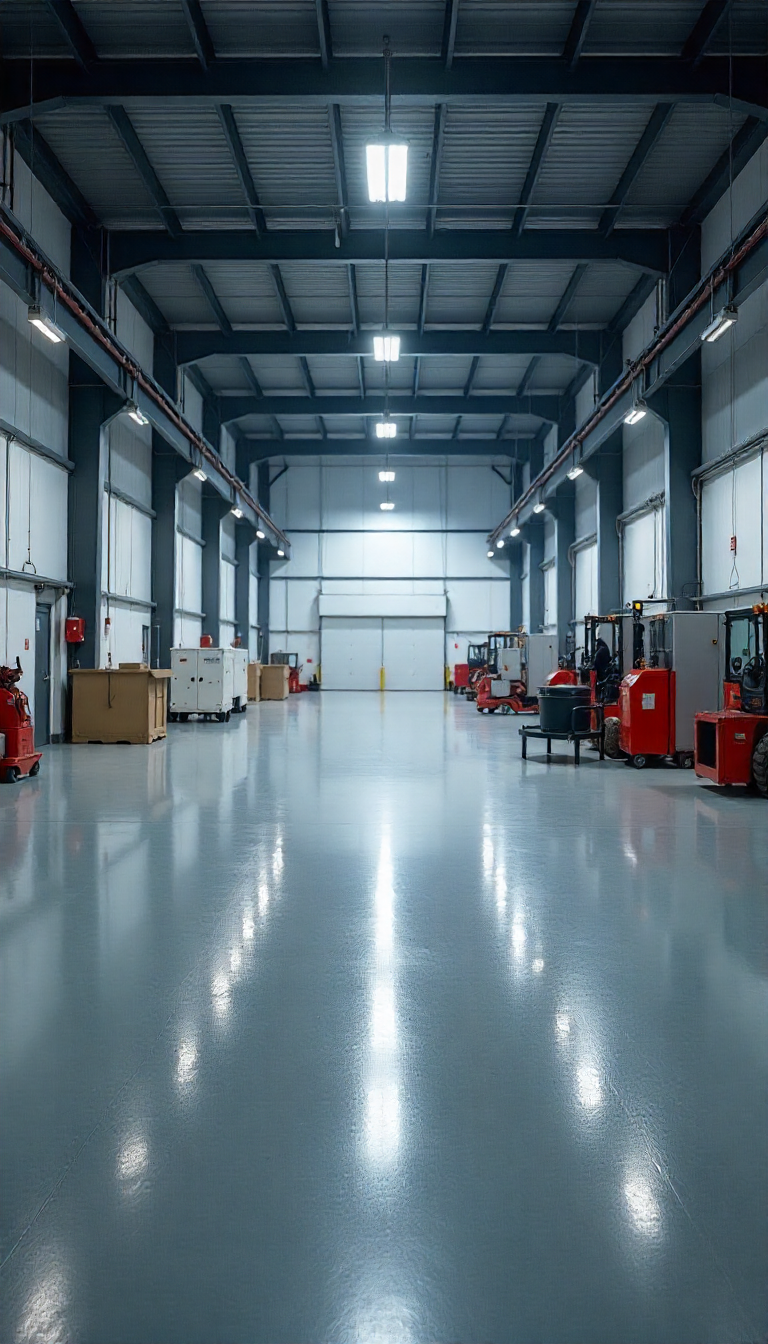 Промышленные эпоксидные наливные полы для складов, заводов и производственных цехов — высокая прочность и долговечность